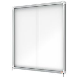 Vitrine NOBO Premium Plus com fundo magnético de porta deslizante 12 x folhas A4