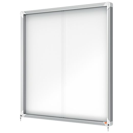Vitrine NOBO Premium Plus com fundo magnético de porta deslizante 12 x folhas A4