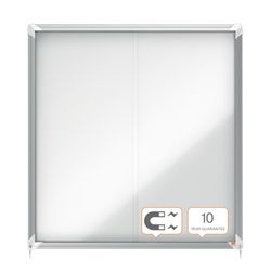 Vitrine NOBO Premium Plus com fundo magnético de porta deslizante 12 x folhas A4