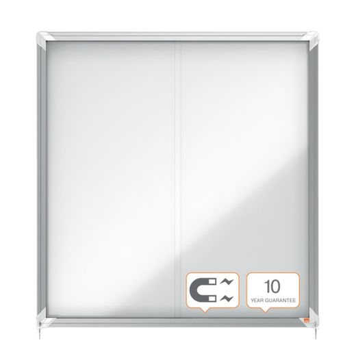 Vitrine NOBO Premium Plus com fundo magnético de porta deslizante 12 x folhas A4