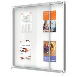 Vitrine NOBO Premium Plus com fundo magnético de porta deslizante 12 x folhas A4