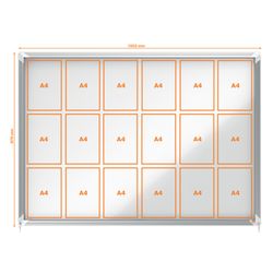 Vitrine NOBO Premium Plus com fundo magnético de porta deslizante 18 x folhas A4