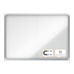 Vitrine NOBO Premium Plus com fundo magnético de porta deslizante 18 x folhas A4