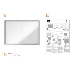 Vitrine NOBO Premium Plus com fundo magnético de porta deslizante 18 x folhas A4