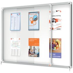 Vitrine NOBO Premium Plus com fundo magnético de porta deslizante 18 x folhas A4