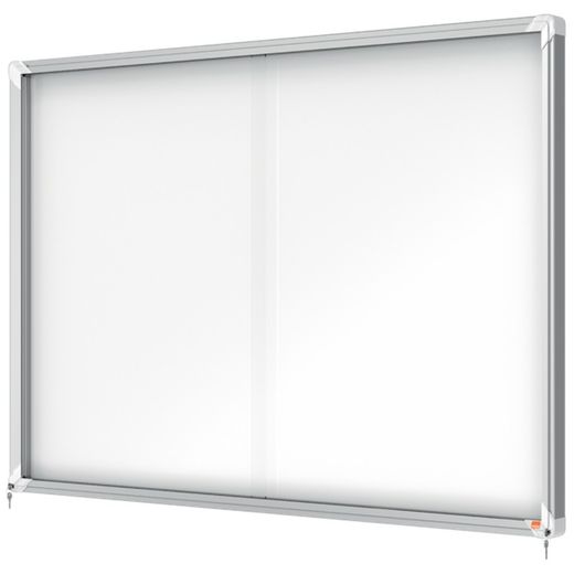 Vitrine NOBO Premium Plus com fundo magnético de porta deslizante 18 x folhas A4
