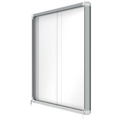 Vitrine NOBO Premium Plus com fundo magnético de porta deslizante 18 x folhas A4