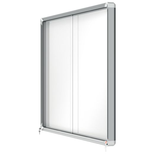 Vitrine NOBO Premium Plus com fundo magnético de porta deslizante 18 x folhas A4