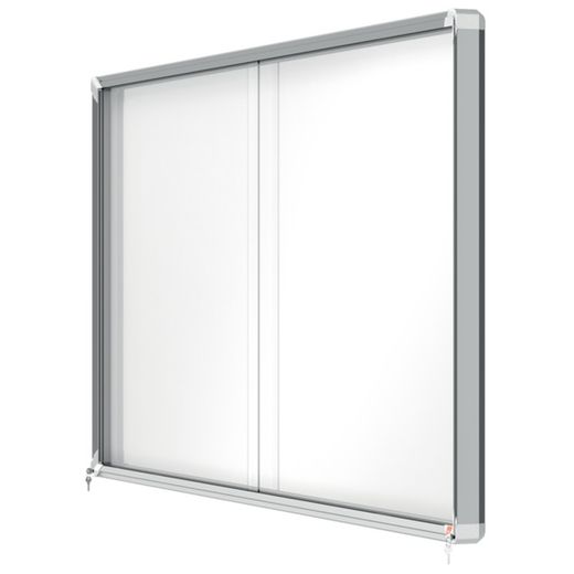 Vitrine NOBO Premium Plus com fundo magnético de porta deslizante 27 x folhas A4