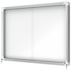 Vitrine NOBO Premium Plus com fundo magnético de porta deslizante 8 x folhas A4