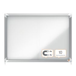 Vitrine NOBO Premium Plus com fundo magnético de porta deslizante 8 x folhas A4
