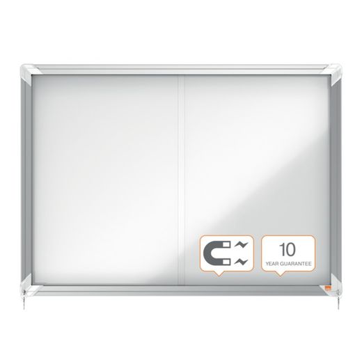 Vitrine NOBO Premium Plus com fundo magnético de porta deslizante 8 x folhas A4
