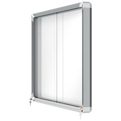 Vitrine NOBO Premium Plus com fundo magnético de porta deslizante 8 x folhas A4