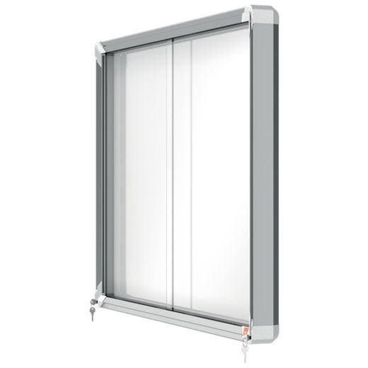 Vitrine NOBO Premium Plus com fundo magnético de porta deslizante 8 x folhas A4